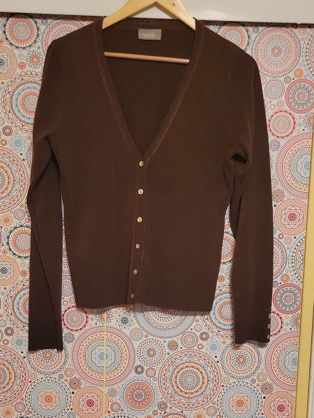 Wallis Dark Brown V-Neck Button-Up Cardigan